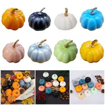 12 шт. искусственные тыквы легкие прочные пенопластовые тыквы для осени, свадьбы, Дня благодарения, Хэллоуина, декора чёрный