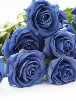 12 шт. искусственных цветов, розы оптом, цветы из искусственного шелка, розы, цветочная композиция, букет для дома, свадьбы, вечеринки, сада, свадебного украшения синий