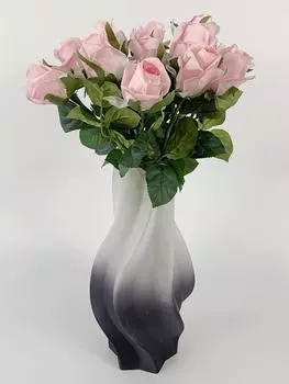 12 шт. искусственных роз, шелковые цветы, искусственные розы с длинными стеблями, реалистичные букеты искусственных роз для свадебных украшений, свадебного декора, домашнего стола розовый