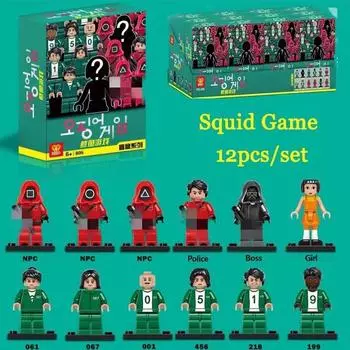 12 шт., кальмары, игры «сделай сам», куклы, мини-пальцы, строительные блоки, глухая коробка, корейские популярные игровые игрушки для детей, подарки на Рождество и день рождения