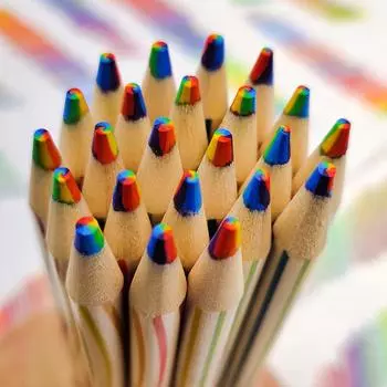 12 шт. карандаш для рисования 7 цветов в 1 деревянные радужные градиентные цветные карандаши для раскрашивания эскизов цветная живопись детский художественный подарок