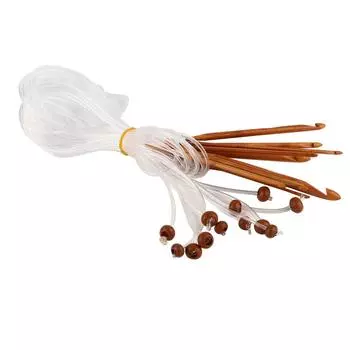 12 шт карбонизированных бамбуковых афганских тунисских крючков, набор крючков для ковров, плетение спицами