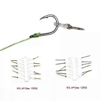 12 шт./карта, приманка для ловли карпа, булавка для волос, крючок для снасти с прозрачными резиновыми упорами, терминал для ловли карпа, снасти M