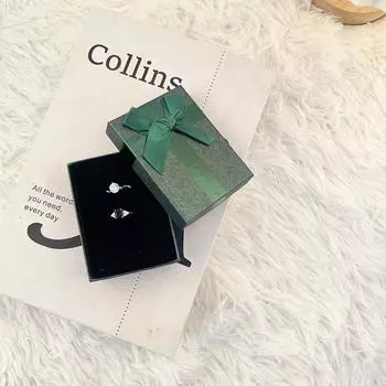 12 шт. картонный набор украшений бант подарочная коробка кольцо ожерелье браслеты серьги подарочная упаковка коробки с губкой внутри прямоугольник чёрный
