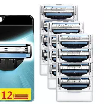 12 шт. кассеты для бритья с лезвиями M3 для мужчин, сменные лезвия для бритья