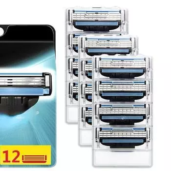 12 шт. кассеты для бритья с лезвиями M3 для мужчин, сменные лезвия для бритья