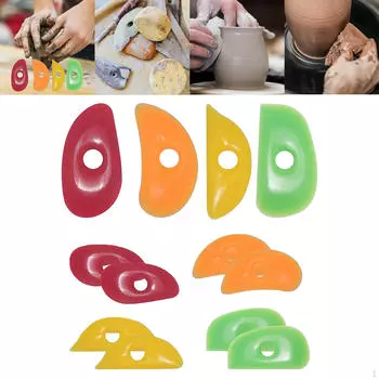 12 шт. керамическая глина, инструмент для обрезки ребер, DIY, сглаживание форм, лепка