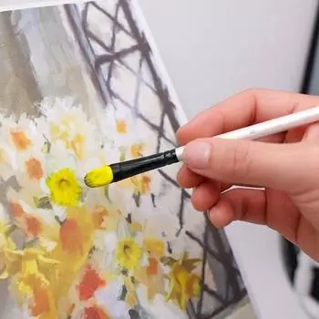 12 шт., кисти для рисования с мягкой щетиной, набор кистей для рисования с деревянной ручкой для акриловой акварельной живописи маслом A