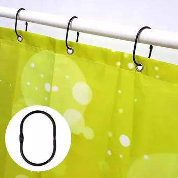 12 шт., кольца для занавески для душа в ванной комнате, устойчивые к ржавчине, плотно закрытые, противоскользящие, гладкие скользящие крючки для штор, аксессуары для ванной комнаты золотистый