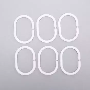 12 шт., кольца для занавески для душа, крючки, пластиковая прочная направляющая для ванной комнаты, вешалка для направляющих