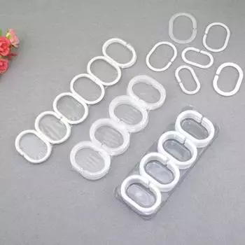 12 шт. Кольца для занавески для душа крючки для ванной пластик прочный полюс направляющая вешалка A3