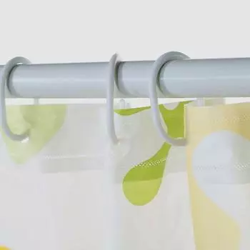 12 шт., кольца для занавески для душа, крючки, пластиковая прочная направляющая для ванной комнаты, вешалка для направляющих