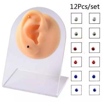 12 шт. кольца в носу магнит без пирсинга унисекс поддельный пирсинг разные цвета губ уха козелка