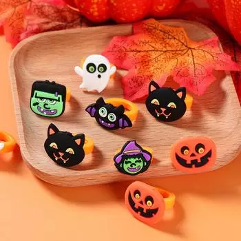 12 шт., кольцо-паук из ПВХ для детей на Хэллоуин, гадость или жизнь 2024, реалистичные игрушки-пауки из ПВХ, забавные реквизиты для розыгрышей, украшения