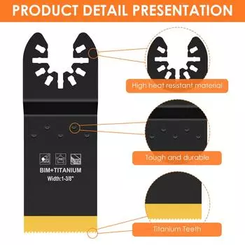 12 шт. колеблющихся пильных полотен, титановое биметаллическое колеблющееся пильное полотно, полукруглые пильные полотна для резки дерева, гвоздей, пластиковых винтов