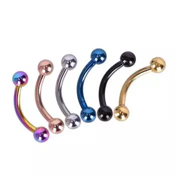 12 шт. / Компл. Изогнутая штанга мяч шип козелок брови губ кольцо пирсинг