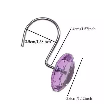 12 шт./компл. крючки для занавесок для душа кольца, латунные декоративные кольца для занавесок для душа для ванной душевой штанги, крючки для душа вешалки Т-образной формы синий