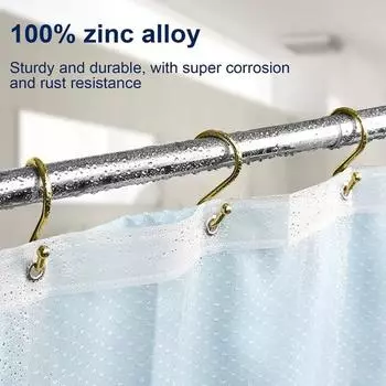 12 шт./компл. крючок для занавески для душа S-образный Т-образный многофункциональный сверхмощный гальванический металл для ванной комнаты кольцо для занавески комплект вешалок для полотенец товары для дома