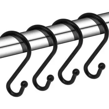 12 шт./компл. крючок для занавески для душа S-образный Т-образный многофункциональный сверхмощный гальванический металл для ванной комнаты кольцо для занавески комплект вешалок для полотенец товары для дома