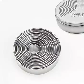 12 шт./компл. круглая форма для торта из нержавеющей стали, кольцо для выпечки мусса, кухонный резак, инструменты для самостоятельного приготовления торта, инструменты для пиццы, печенья