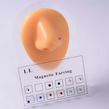 12 шт./компл. магнитные шпильки, универсальные, с гладкой поверхностью, без пирсинга, поддельные магнитные стразы