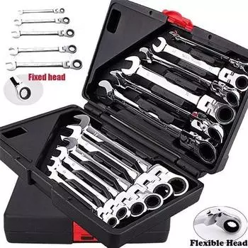 12 шт./компл. многофункциональный метрический гибкий гаечный ключ полированный инструмент 8-19 мм чёрный