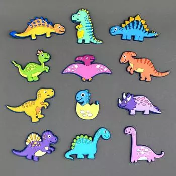 12 шт./компл. мультяшные магниты на холодильник с динозаврами для детей, милые магниты на холодильник с животными, магниты из ПВХ для школьного шкафчика