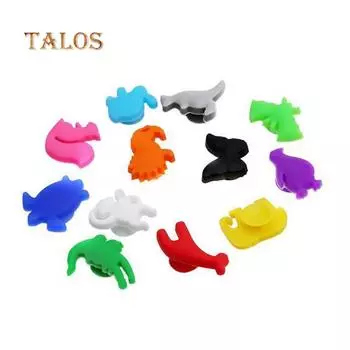 12 шт./компл. мультяшные животные силиконовые присоски бокалы для вина маркер для напитков кухонные принадлежности