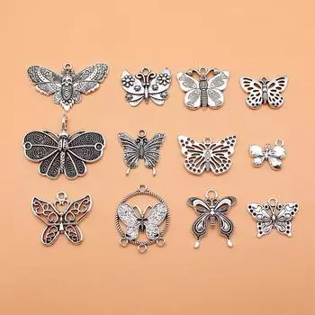 12 шт./компл. подвески в виде бабочки, принадлежности для изготовления ювелирных изделий, подвеска для сотового телефона, новинка