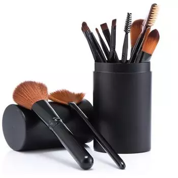 12 шт./компл. с пыленепроницаемыми тенями для век 7 цветов, румяна высокой емкости, кисточка для макияжа, основа для лица синий