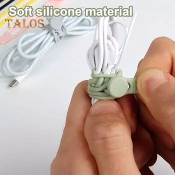12 шт./компл. силиконовый кабельный хомут многоцелевой наушники телефон шнур питания связка крепежный ремень многоразовый эластичный органайзер для проводов обертка S