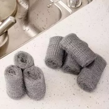 12 шт./компл. стальная шариковая щетка, высокая эластичность, твердая, устойчивая к царапинам, износостойкая, многоразовая, для глубокой очистки, тонкая пластичность, средство для удаления ржавчины, средство для мытья посуды серебряный