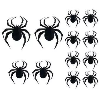 12 шт./компл. стикер на стену с принтом паука самоклеящиеся реалистичные декоративные наклейки на стену с пауком на Хэллоуин для двери чёрный