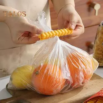 12 шт./компл. уплотнительный зажим для картофеля фри с магнитной коробкой для холодильника, длинная консервация продуктов, уплотнительный зажим для хранения закусок, хлеба, герметик, кухонные принадлежности жёлтый