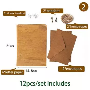 12 шт./компл. винтажные конверты из крафт-бумаги, набор бумаги для писем, блокнот для письма, приглашения