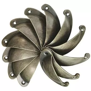 12 шт./компл. винтажные металлические ручки для шкафа в форме ракушки, аксессуары для оборудования