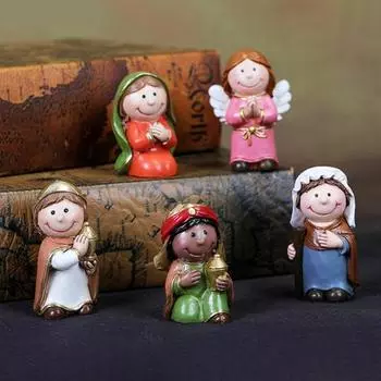 12 шт./комплект фигурка «Рождение Иисуса» светодиодная подсветка рождественские ясли адвент Иосиф Дева Мария