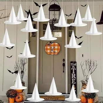 12 шт., комплект шляп ведьмы на Хэллоуин, праздничная шляпа ведьмы, аксессуар для костюма с подвесной веревкой для косплея, вечеринок, выпускных вечеров