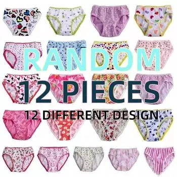 12 шт./комплект трусы для девочек хлопковые трусики детское нижнее белье с цветочным рисунком детские короткие трусы для детей 2-12 лет 2-3 разноцветный