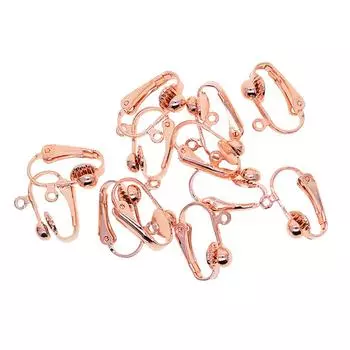 12 шт. Конвертер для сережек-клипонов с разомкнутой петлей DIY Фурнитура Розовое золото as described розового золота