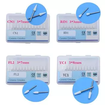 12 шт./кор., набор для полировки зубов с пламенем и белым камнем, FG боры из оксида алюминия, наконечник для тонкой абразивной точки, стоматологический инструмент для шлифовки зубов FL2