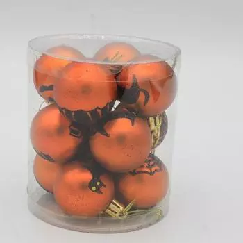 12 шт./кор. новый расписной шар для украшения Хэллоуина, сделай сам, поделки, расписанные 4 см, настольное украшение, подарок на вечеринку, украшение на Хэллоуин оранжевый