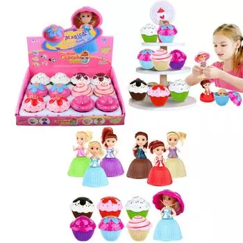 12 шт. красивая игрушка-кукла в виде торта, сюрприз, кекс, принцесса, кукла, игрушки для детей, ребенок, трансформировался, ароматизированный, забавная игра, подарок для девочек One Size