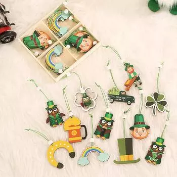 12 шт. креативный подвесной знак «Зеленый клевер на удачу» для празднования Дня Ирландии, декор для вечеринки в честь Дня святого. День Святого Патрика Ирландский праздник Реквизит Подарки