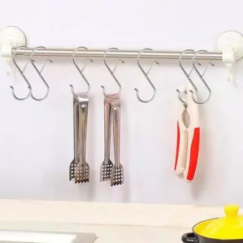 12 шт. крючки для ванной комнаты, зажим для замка, ветрозащитный, противоскользящий, подвесная безопасная пряжка, сверхмощные крючки S, подвесные крючки для растений, крючки для гардероба, одежда, кухонная утварь, кастрюли чёрный