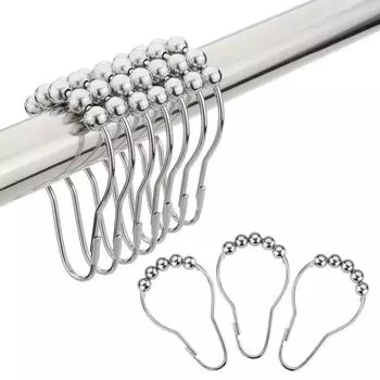 12 шт. крючки для занавески для душа, декоративные крючки для занавески для душа, устойчивые к ржавчине кольца для занавески для душа из нержавеющей стали, крючки для душа для занавески для душа 12Pcs