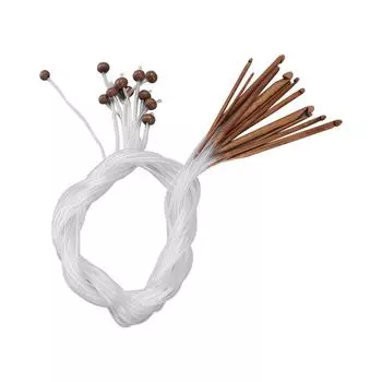 12 шт. крючков для вязания 1,2 метра тунисские карбонизированные бамбуковые спицы набор для плетения