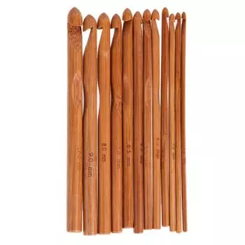 12 шт. крючков для вязания карбонизированные круглые бамбуковые эргономичные ручки узнаваемый размер спицы набор