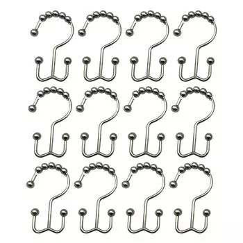 12 шт крючков для занавесок для душа нержавеющие металлические железные двухсторонние крючки для занавесок для ванной комнаты Bl