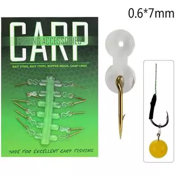 12 шт., крючок для ловли карпа, приманка, жало для бойлов, булавка с кукурузой, Ronnie, прическа для волос 0.6*7mm